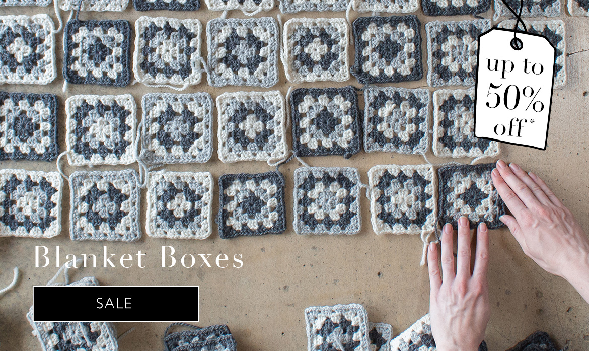 Blanket box granny square half price discount sale toft